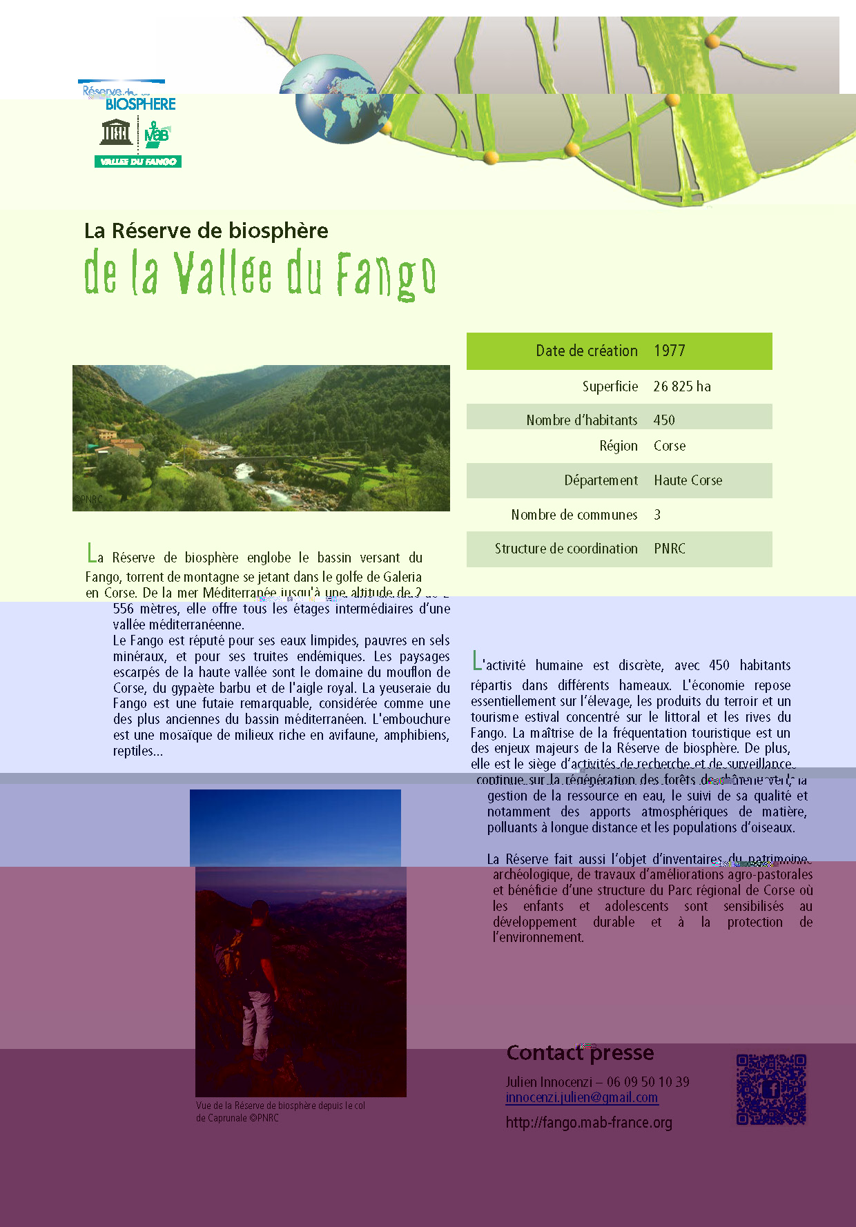 Réserve De Biosphère De La Vallée Du Fango Mab France - 